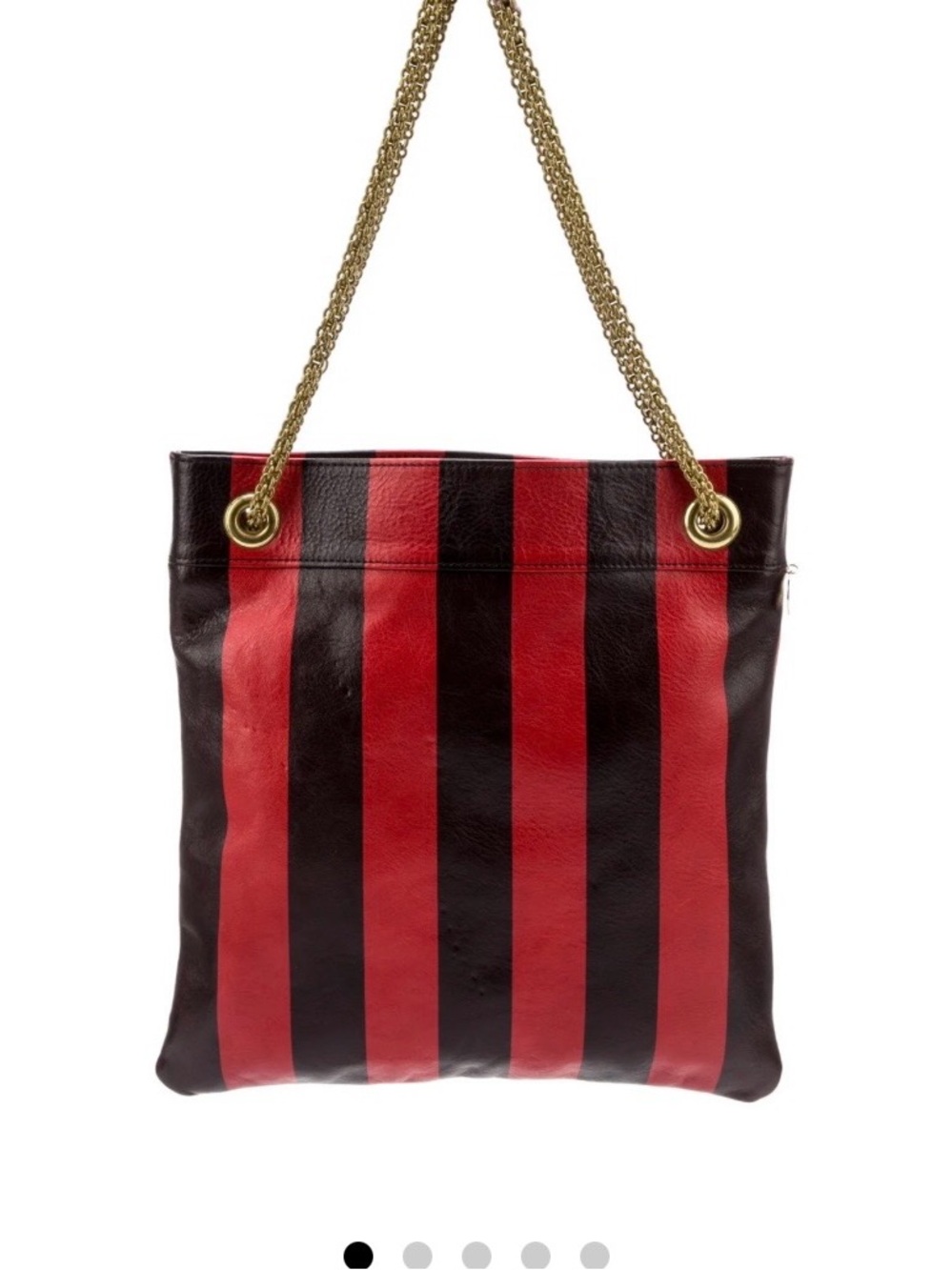 Clare V Delphine tote black and cherry stripe .